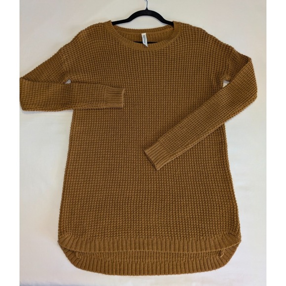 Zenana Outfitters Sweaters - Zenana‎ Premium Knit Sweater Small Camel Brown Waffle Texture Cozy Casual Tunic